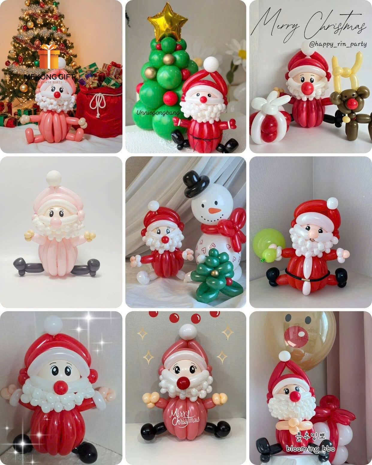 Bong Bóng Tạo Hình Ông Già Noel Độc Đáo Và Sáng Tạo